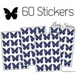 60 Stickers Papillons 3CM - Autocollant decoration