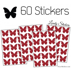 60 Stickers Papillons 3CM - Autocollant decoration