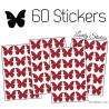 60 Stickers Papillons 3CM - Autocollant decoration