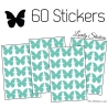 60 Stickers Papillons 3CM - Autocollant decoration